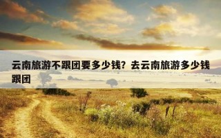 云南旅游不跟團要多少錢？去云南旅游多少錢跟團