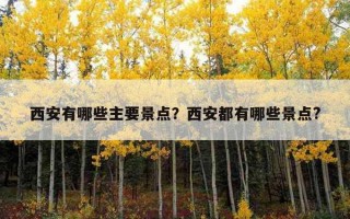 西安有哪些主要景點？西安都有哪些景點?
