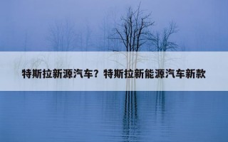 特斯拉新源汽車？特斯拉新能源汽車新款