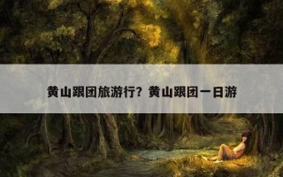 黃山跟團旅游行？黃山跟團一日游