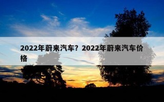 2022年蔚來汽車？2022年蔚來汽車價格
