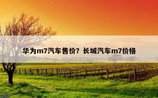 華為m7汽車售價？長城汽車m7價格