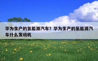華為生產的氫能源汽車？華為生產的氫能源汽車什么發動機