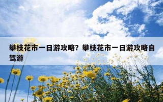 攀枝花市一日游攻略？攀枝花市一日游攻略自駕游