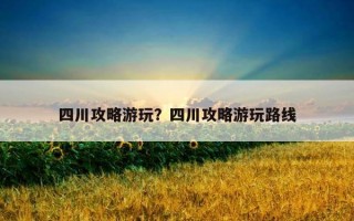 四川攻略游玩？四川攻略游玩路線