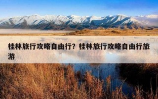 桂林旅行攻略自由行？桂林旅行攻略自由行旅游