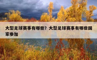 大型足球賽事有哪些？大型足球賽事有哪些國家參加